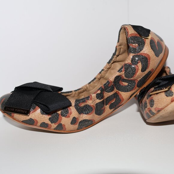 Leopard Print Ballet Flats w/ Black Bow – Size 6 - Picture 6 of 13